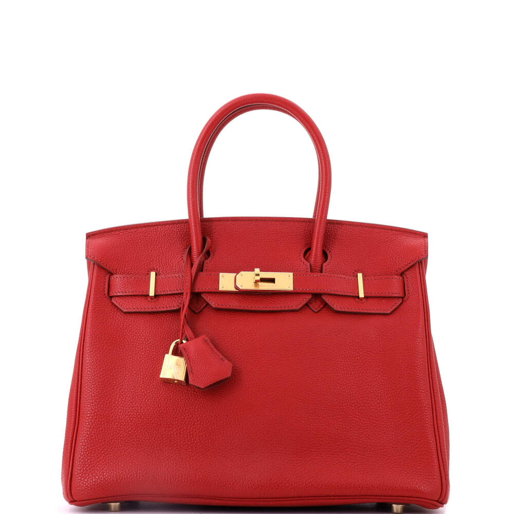 Hermes Birkin 30 Red Togo with Gold Hardware